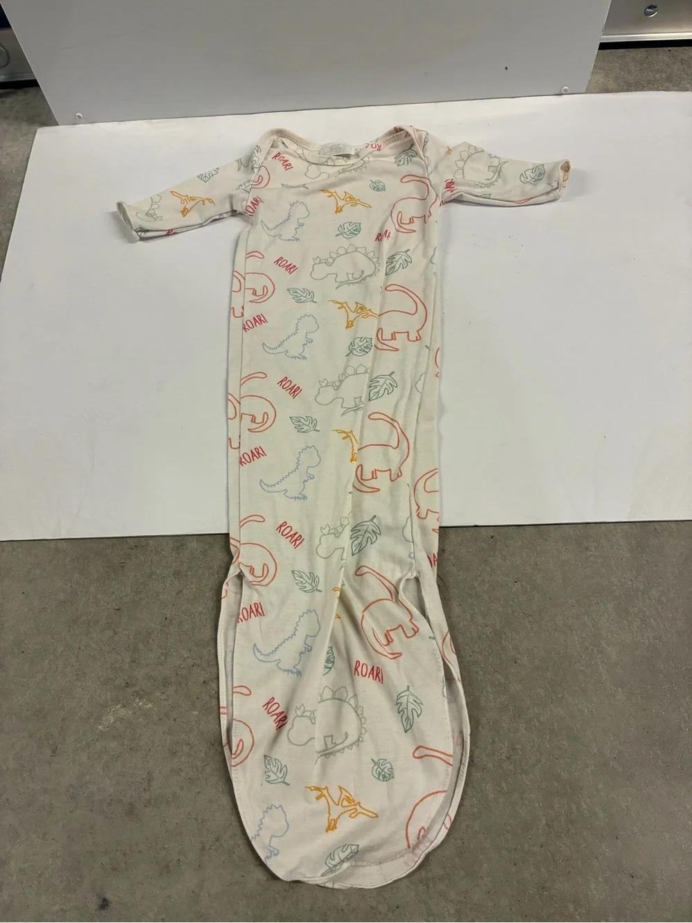 Cream Dinosaur Sleep Sack Pajamas for Kids - Long Sleeve